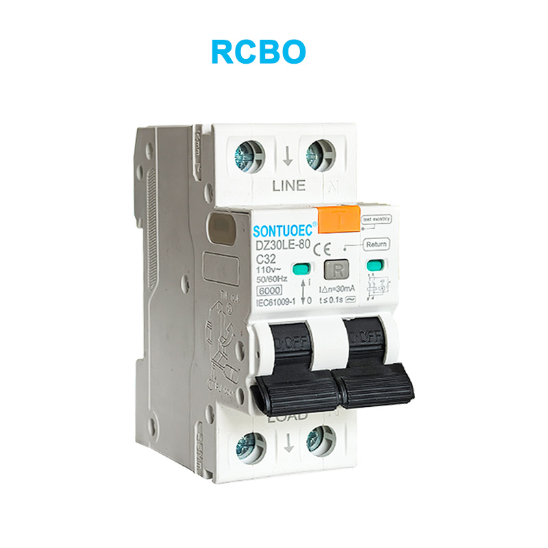 מפסק זרם דליפה 2p 6ka IEC61009.1standard איכות RCBO