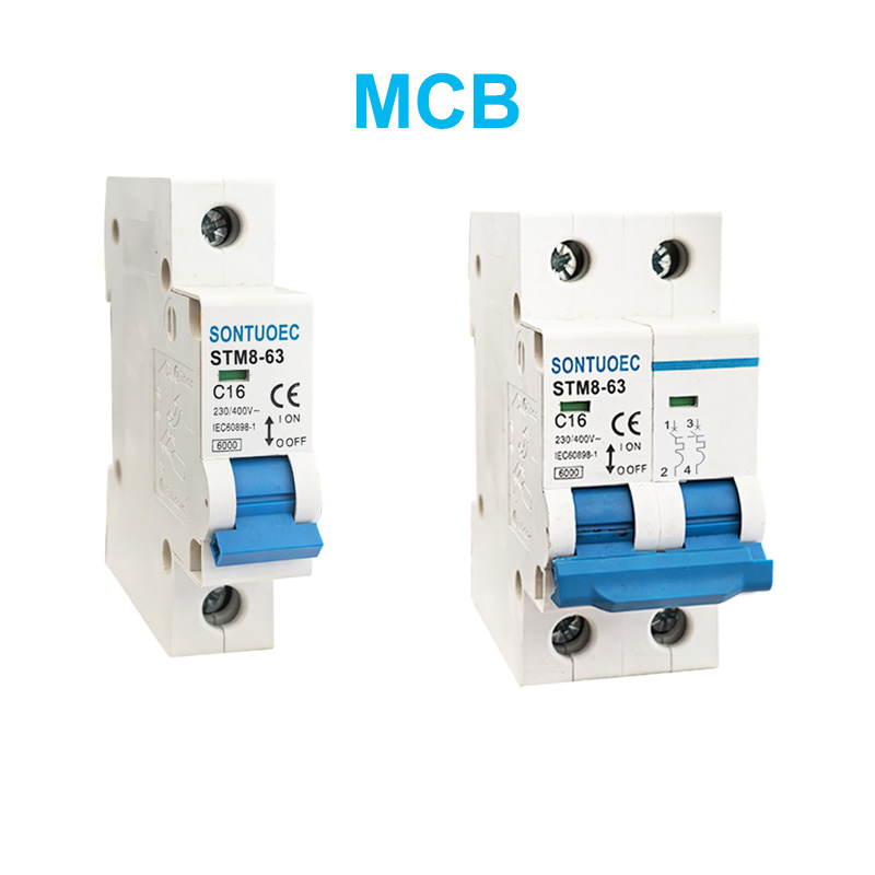 STM8-63 מפסק מיניאטורה 6KA 1P 2P 3P 4P 16A 230/400V