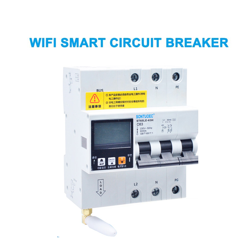 WiFi 4G TUYA ST65LE-63H סדרה מפסק רב פונקציונלי RCBO מפסק חכם