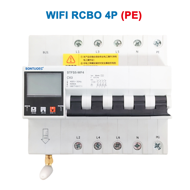 WiFi STFS5-63 סדרה רב פונקציונלית IoT IoT Intelligent RCBO מפסק חכם